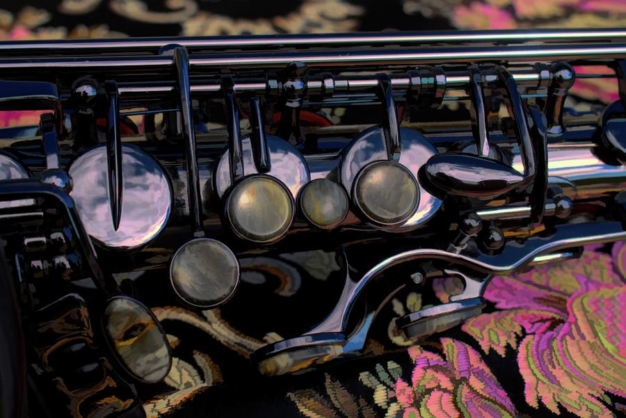 Music Photograph - Saxophone Detail by Cathy Mahnke