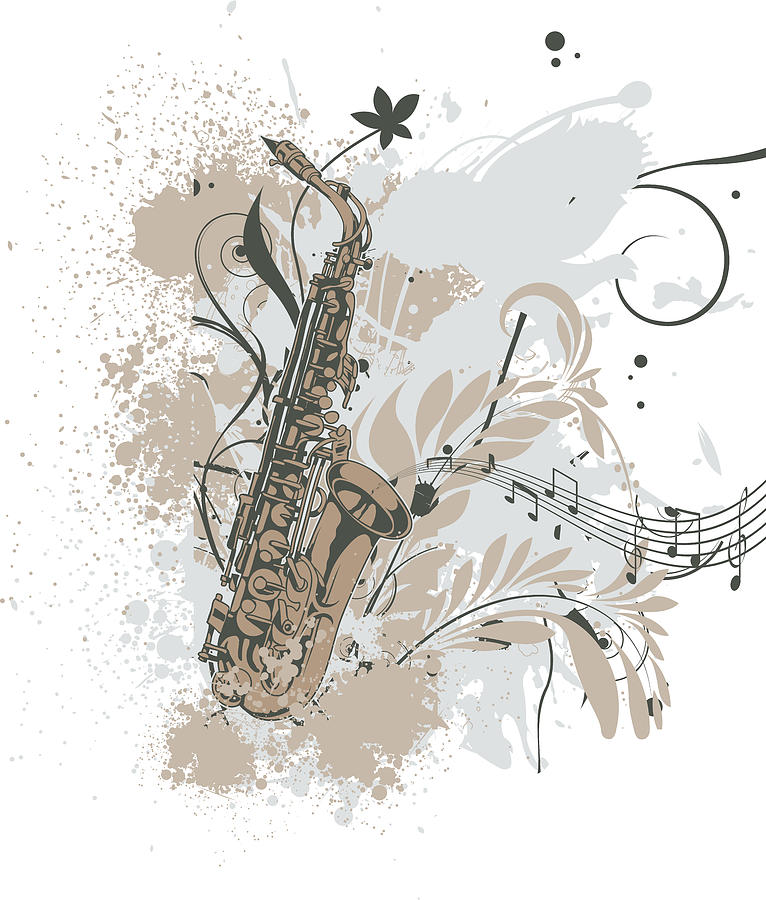 Music Digital Art - Saxophone by Jacob Zelazny