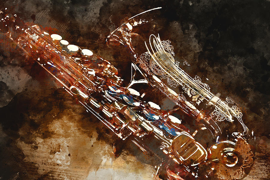 Saxophone Mixed Media by Marvin Blaine