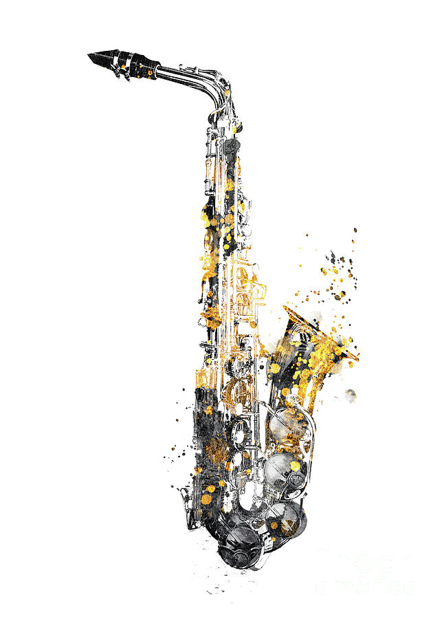 Saxophone music art #saxophone Digital Art by Justyna Jaszke JBJart
