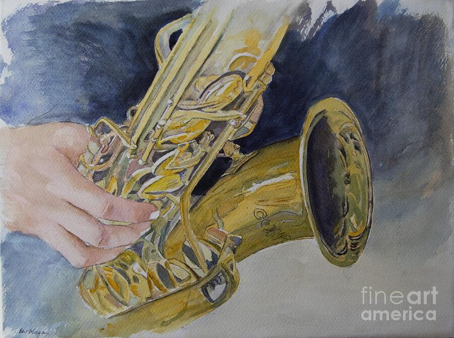 Saxophone Notes Painting by Bev Morgan Saxophone Notes Painting by Bev Morgan