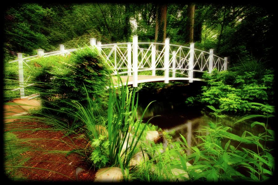 Spring Photograph - Sayen Gardens Hamilton NJ spring bridge by Geraldine Scull