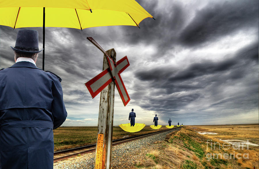 Umbrella Photograph - Parting Ways by Bob Christopher