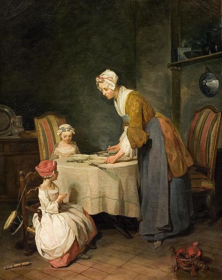 Saying Grace Drawing By Jean Baptiste Simeon Chardin French - Fine Art ...