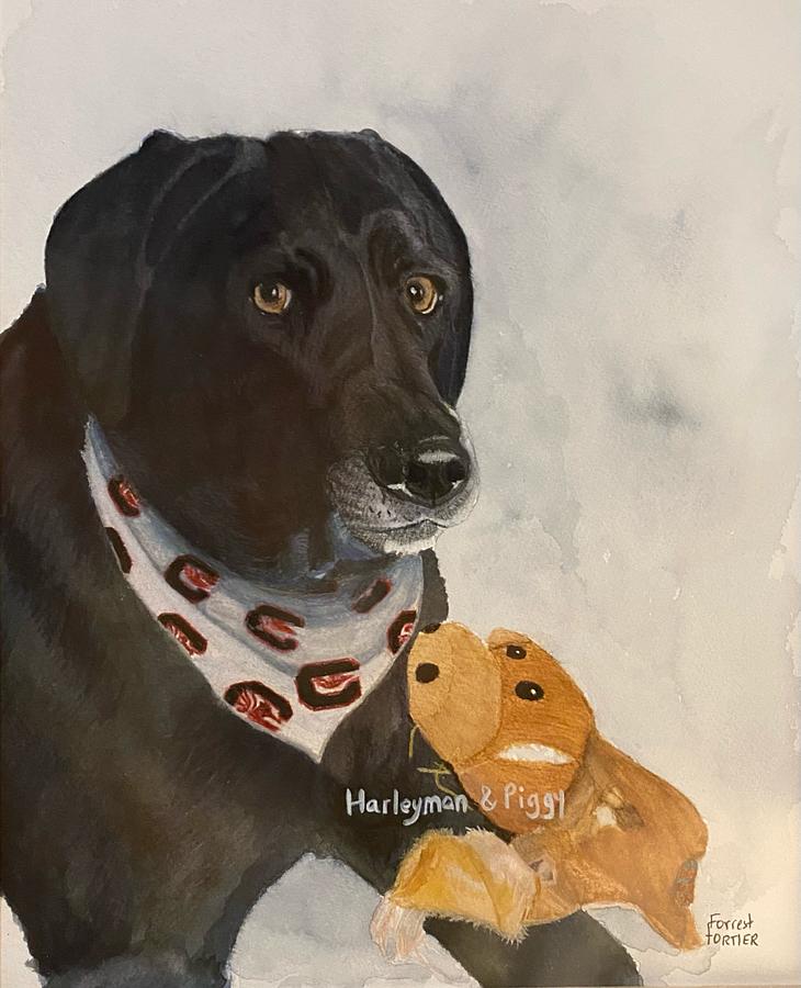 SC Black Lab Painting by Forrest Fortier