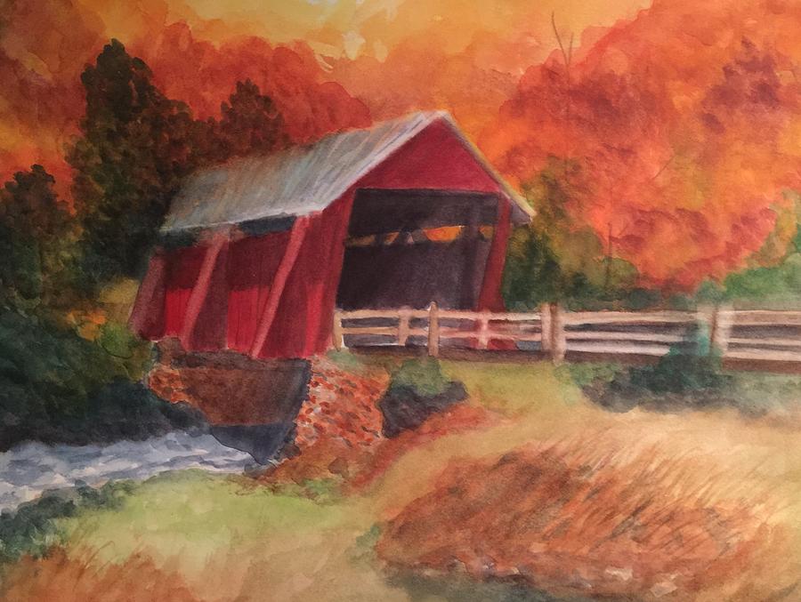 Covered Bridge Painting - SC Campbell Cover Bridge by Forrest Fortier