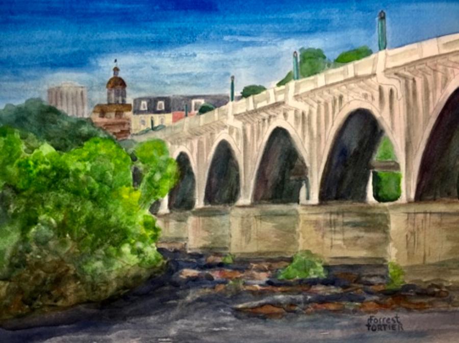 SC Gervais Street Bridge Painting by Forrest Fortier