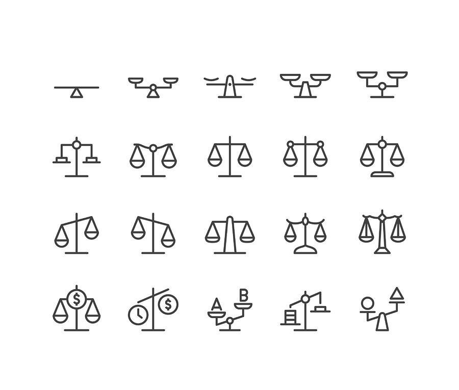 Scale Icons - Classic Line Series Drawing by -victor-
