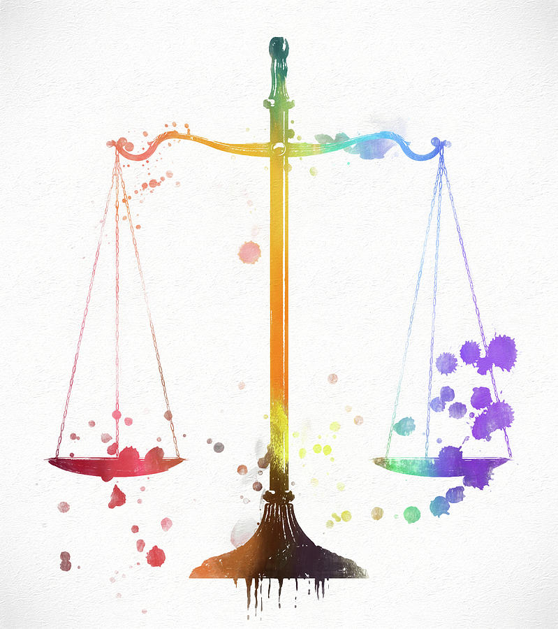 Scales Of Justice Color Splash Painting by Dan Sproul