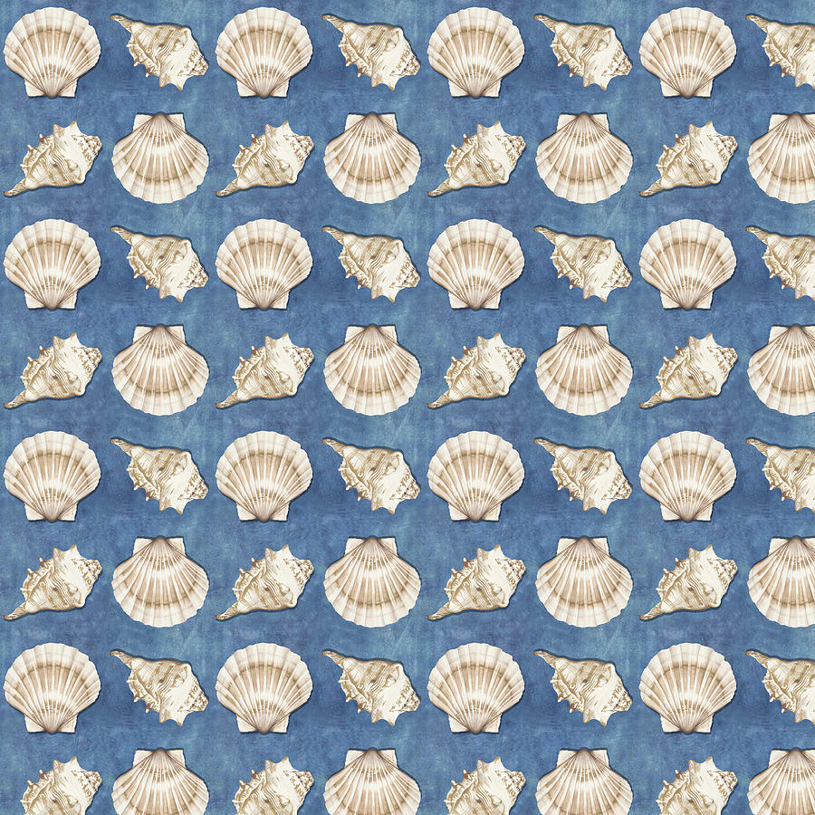 Scallop Shell and Conch Shell Pattern Painting by Nikita Coulombe