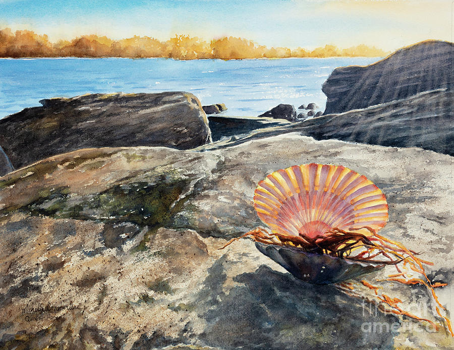Scallop Shell Quissett Harbor Painting by Michelle Constantine