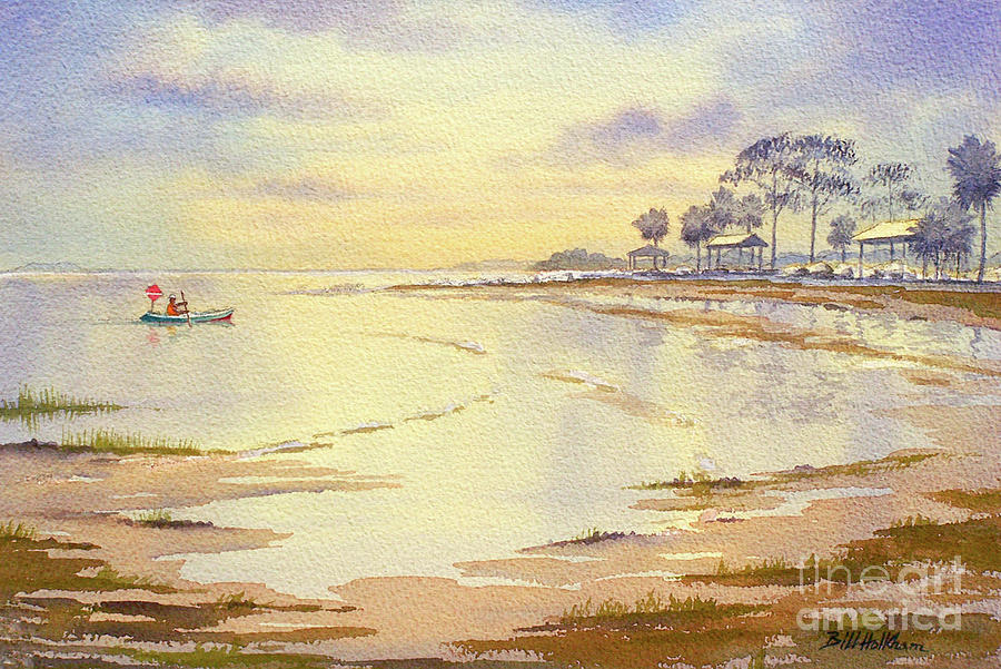 Scalloping At Hagens Cove And Keaton Beach FL Painting by Bill Holkham