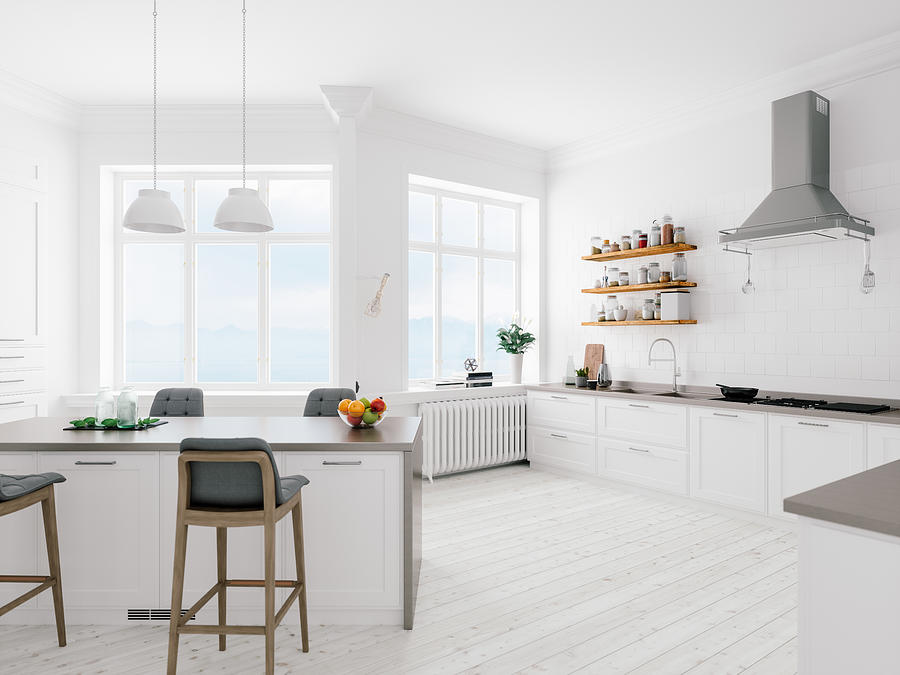 Scandinavian Design Minimalist Kitchen Interior Photograph by Imaginima
