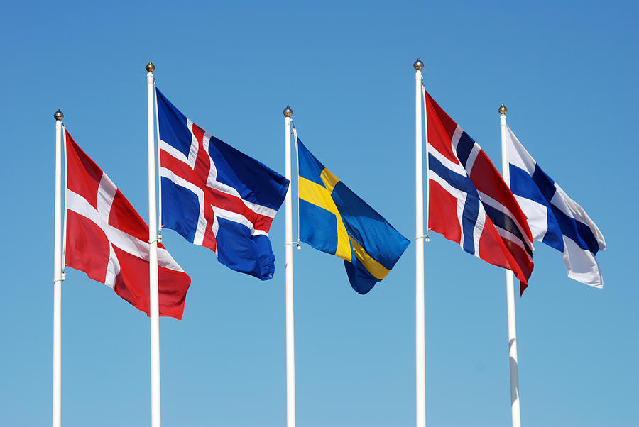 Scandinavian flags Photograph by Crispypictures