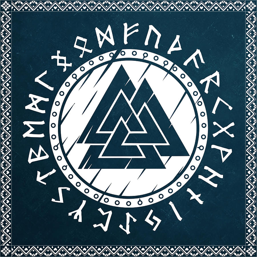 Scandinavian viking shield Norse Runes Valknut Painting by Tina Turner ...