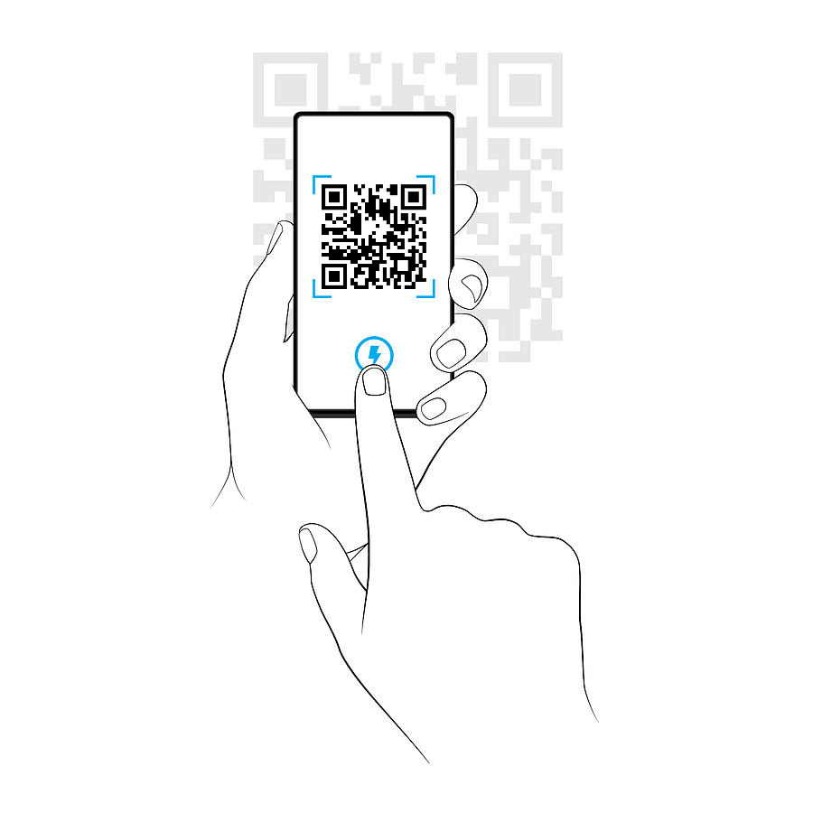 Scanning a QR code on a smartphone Drawing by Zipperbits
