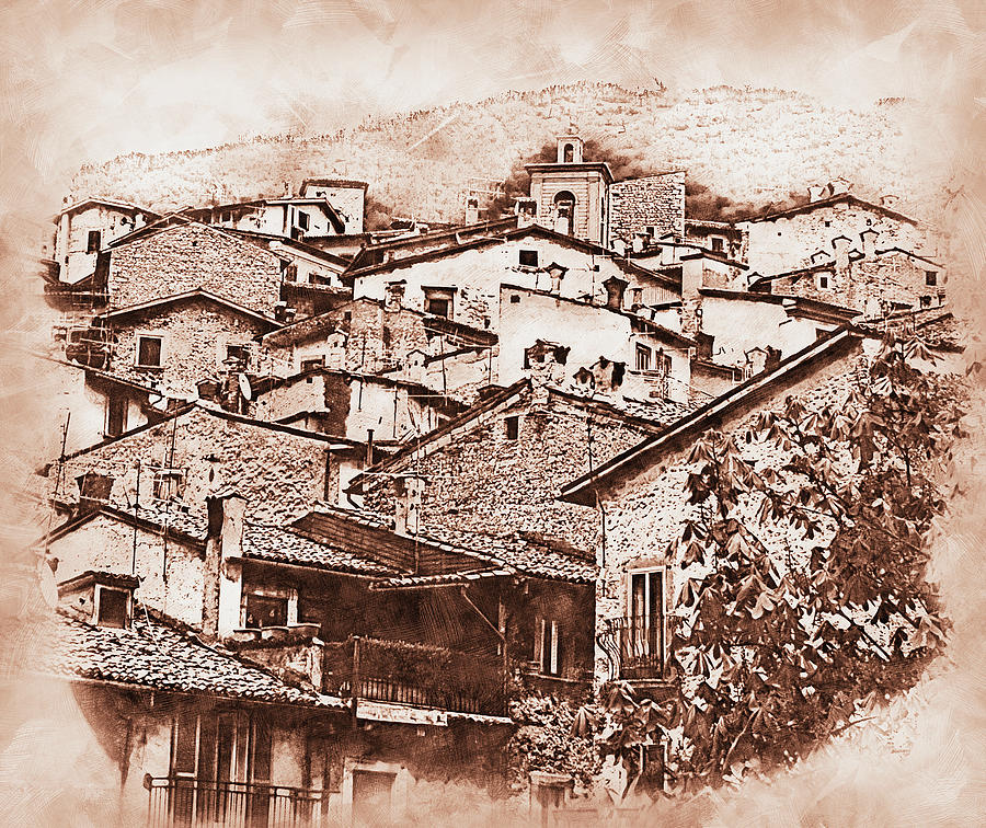 Scanno, an ancient italian town - 01 Painting by AM FineArtPrints