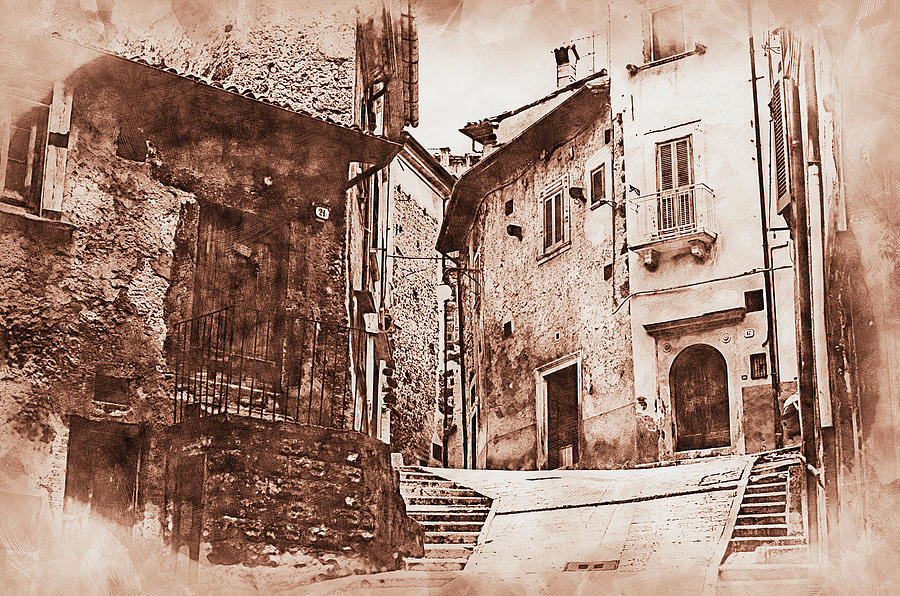Scanno, an ancient italian town - 03 Painting by AM FineArtPrints