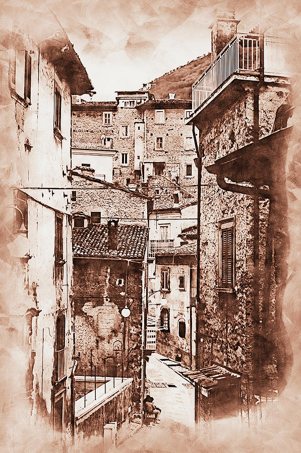 Scanno, an ancient italian town - 04 Painting by AM FineArtPrints