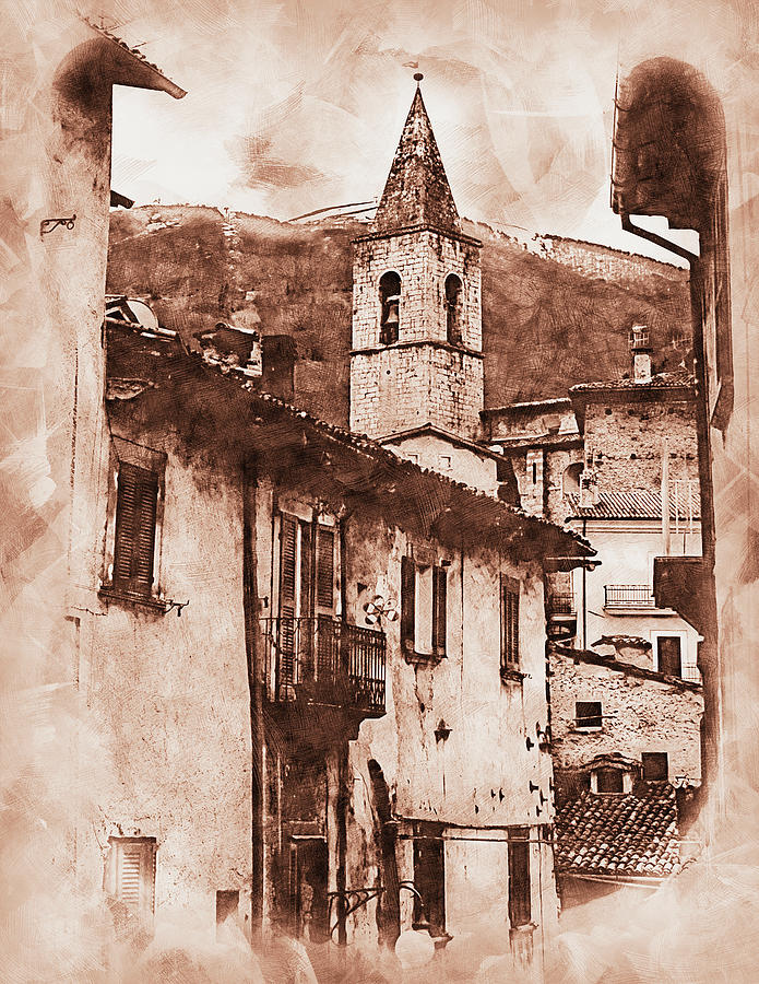 Scanno, an ancient italian town - 05 Painting by AM FineArtPrints