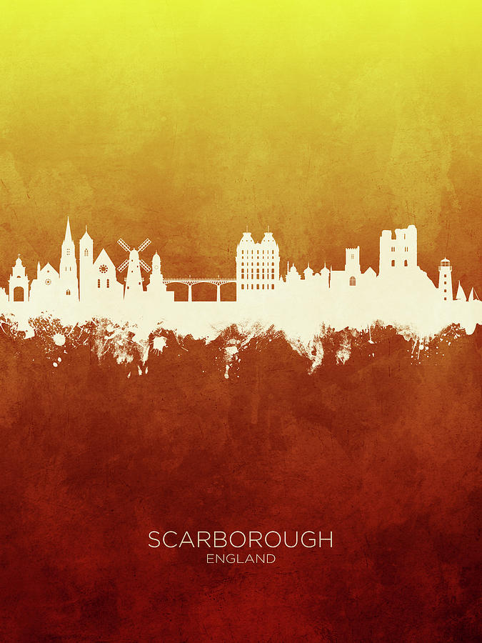 Scarborough England Skyline #04 Digital Art by Michael Tompsett