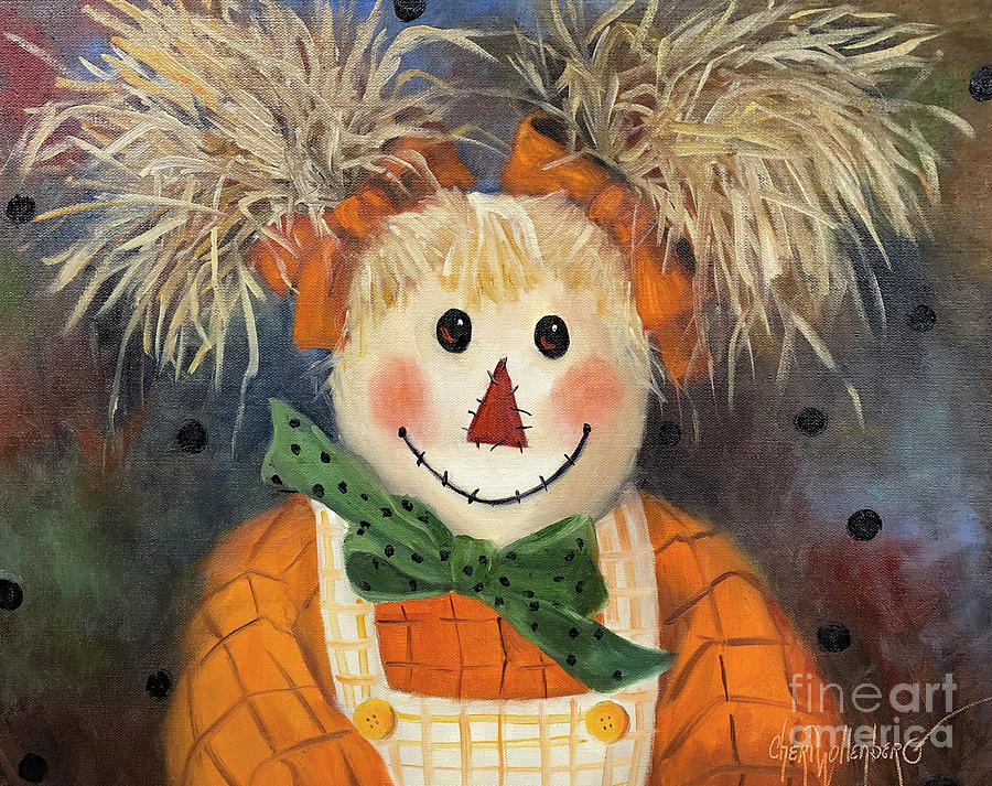 Scarecrow Girl by Cheri Wollenberg Painting by Cheri Wollenberg
