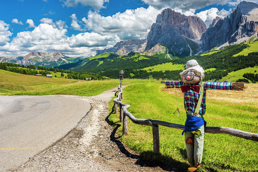 Scarecrow On The Alpe Di Siusi. Dolomites. Italy Photograph