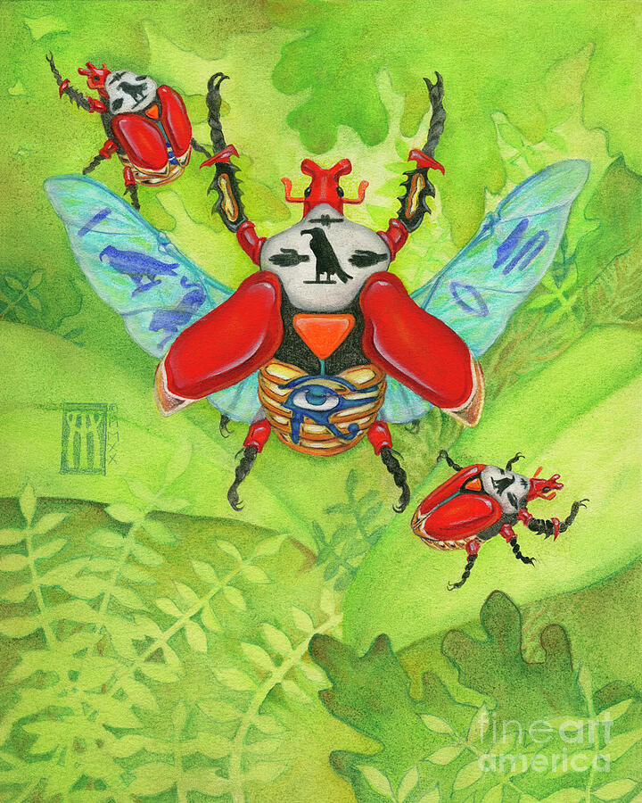 Scared Scarabs Mixed Media by Melissa A Benson
