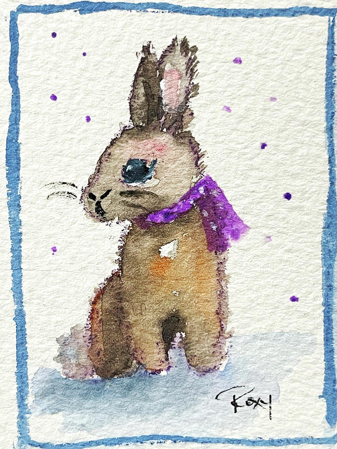 Scarf Bunny Painting by Roxy Rich