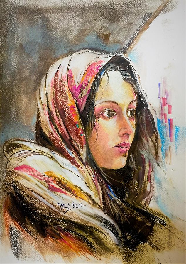 Scarf wrapping Pastel by Khalid Saeed