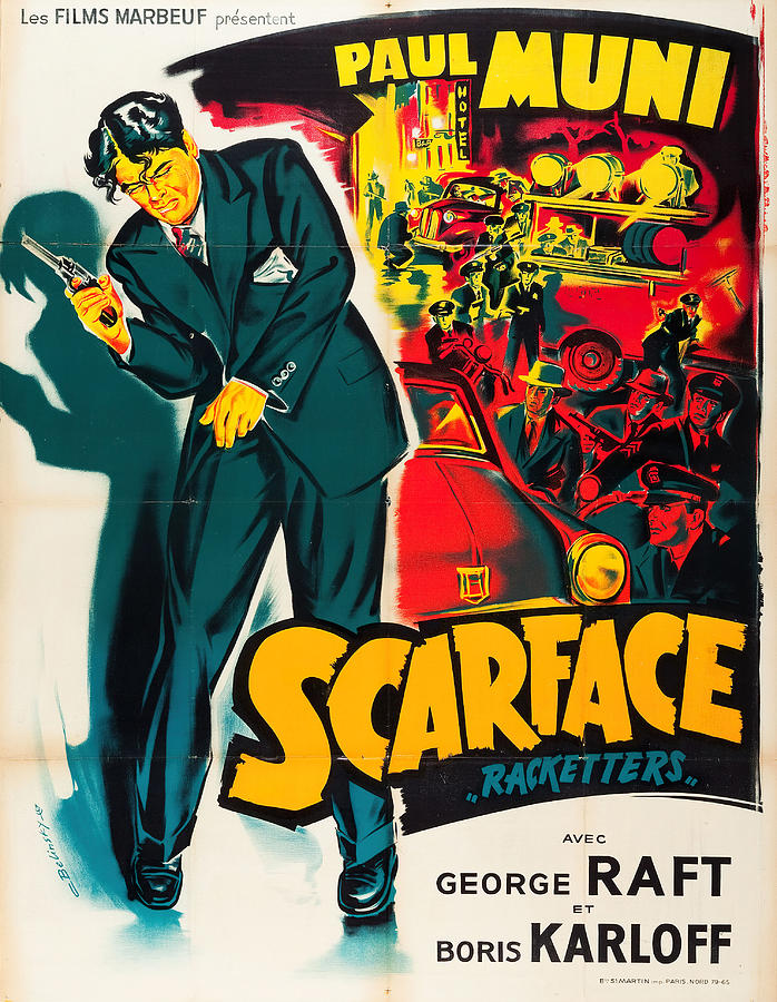 Scarface Mixed Media - Scarface 1932 - art by Constanin Belinsky  by Movie World Posters
