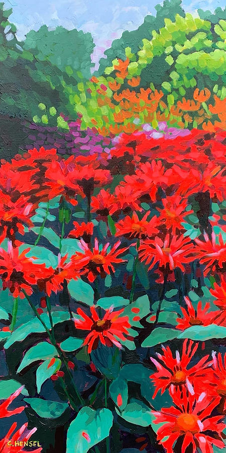 Flower Painting - Scarlet Beebalm by Carrie Hensel