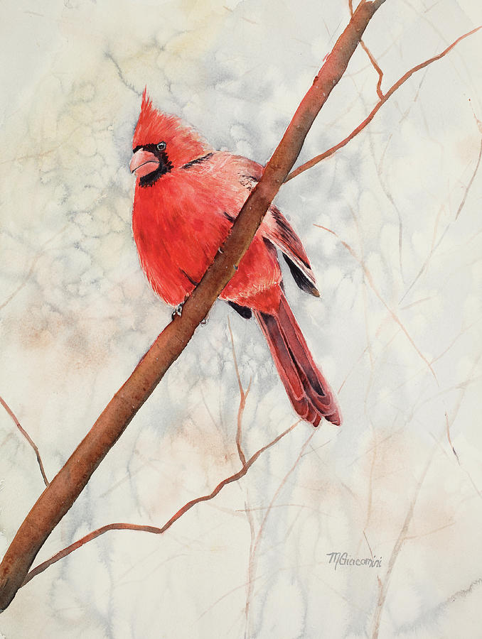 Scarlet Flurries Painting by Mary Giacomini
