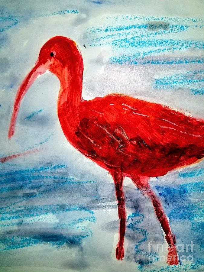Scarlet Ibis Painting