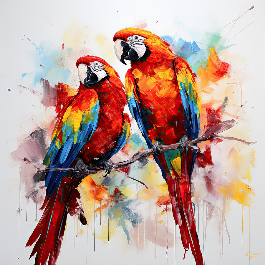 Parrot Digital Art - Scarlet Macaw by Lourry Legarde
