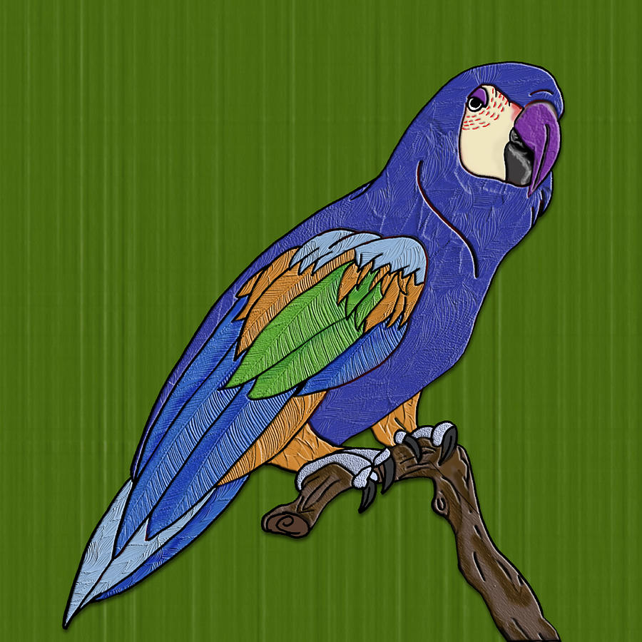 Parrot in Abstract Digital Art by Kelly Mills