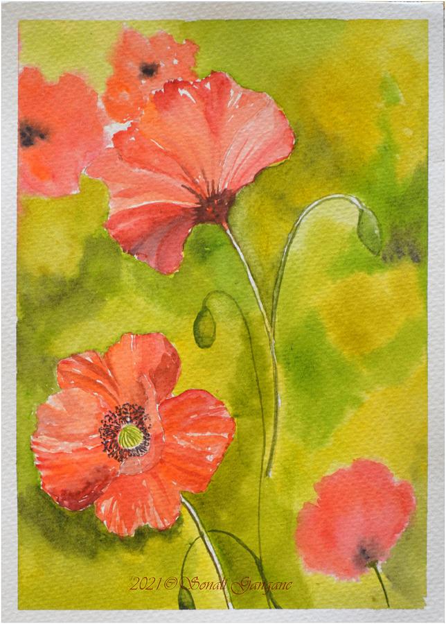 Scarlet Poppies Painting