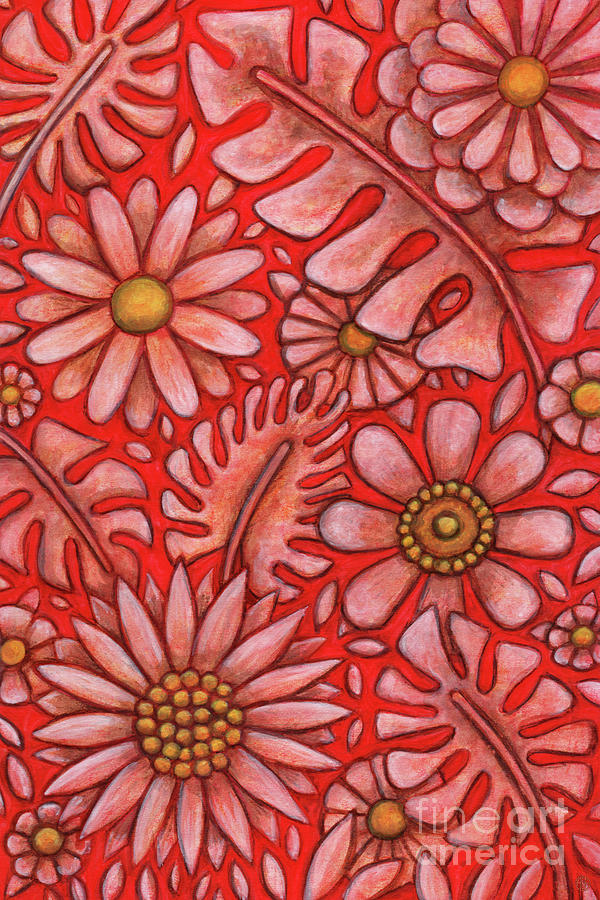 Scarlet Red Florascape  Painting by Amy E Fraser