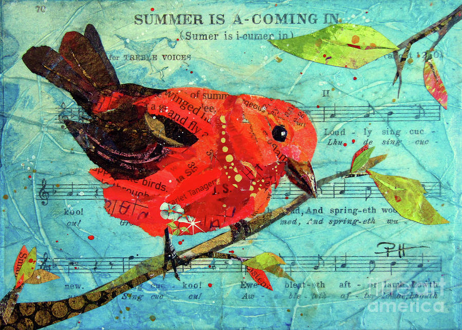 Scarlet Tanager Painting by Patricia Henderson