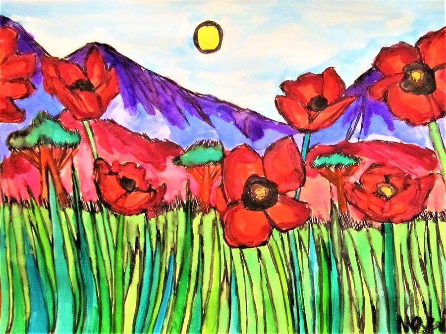 Poppy Painting - Scarlet Valley by Maggie Russell