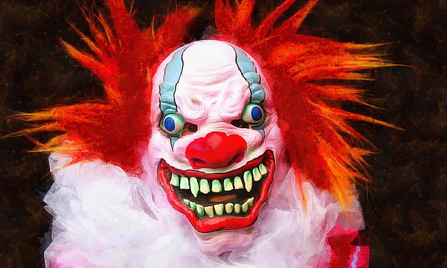 Clown Digital Art - Scarry Clown by Ian Kydd Miller