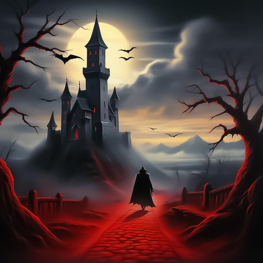 Halloween Painting - Scarry Night by Manjik Pictures