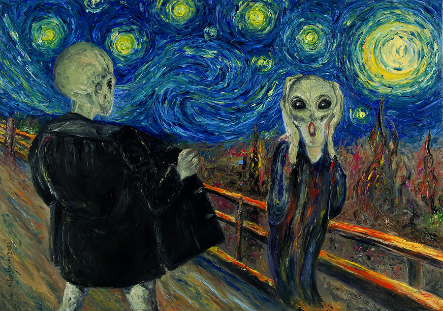 Edvard Munch Painting - Scarry scarry night by Hafsa Idrees