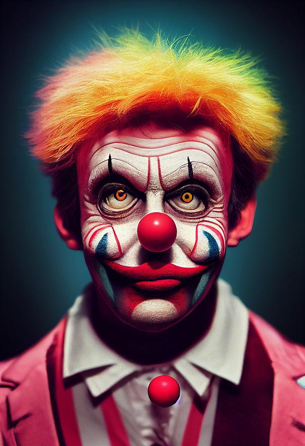 Scary Circus Clown Painting by Vincent Monozlay