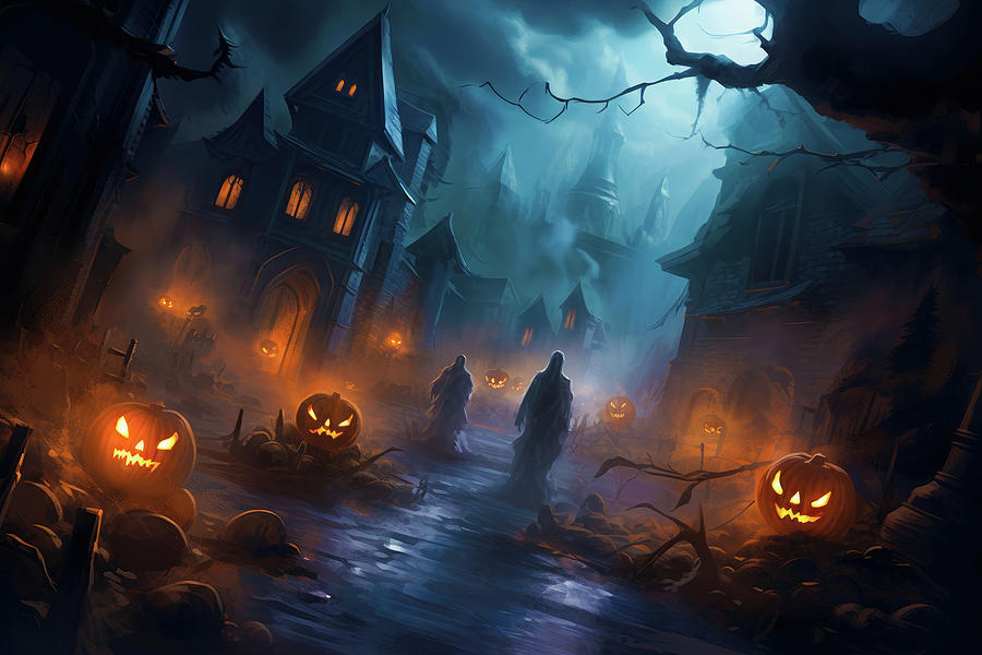 Scary Halloween Mood Outside Digital Art by Matthias Hauser - Fine Art ...