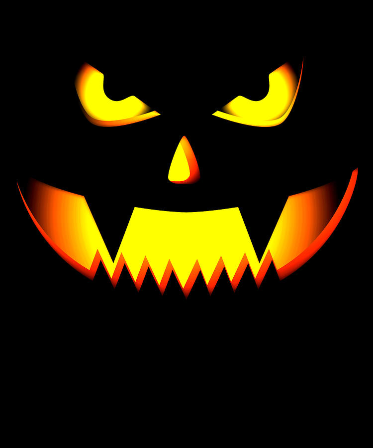 Scary Halloween Pumpkin print Gift For Halloween Party Digital Art by Art  Frikiland - Fine Art America