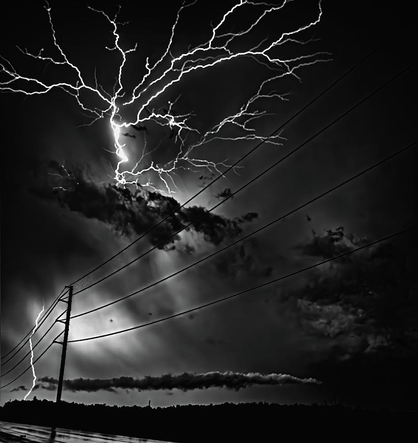 Black And White Photograph - Scary Sky Black and White by Jerry Connally