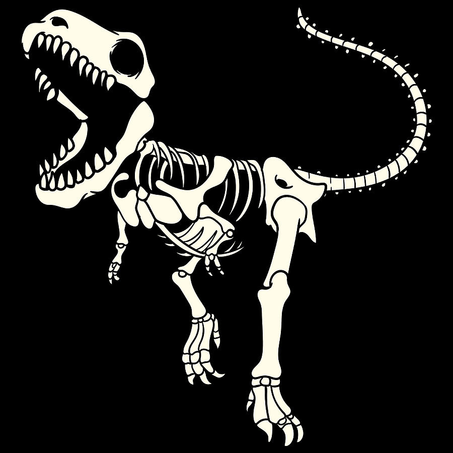 Scary Trex Creepy Spooky Skeleton Tshirt Design Halloween Skull Dino ...