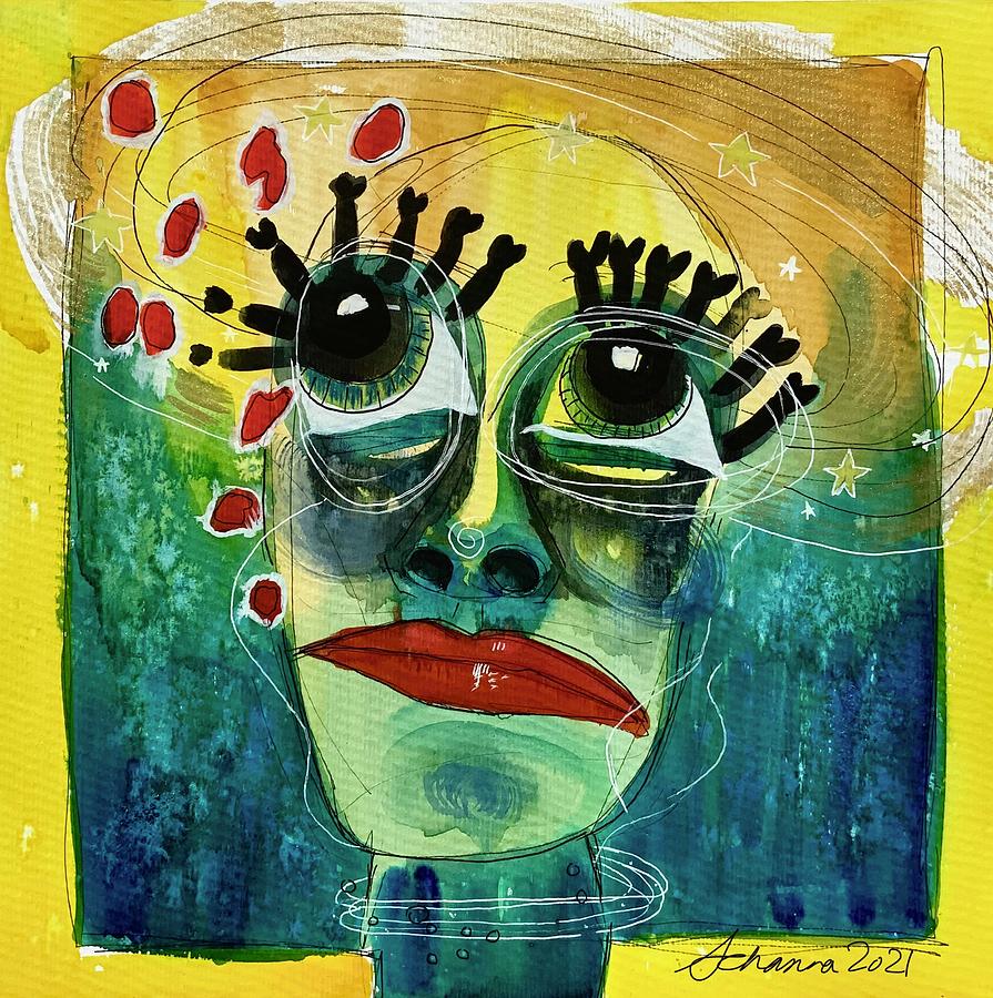 Scatterbrained Stargazer Painting by Schanna Polivka Scatterbrained Stargazer Painting by Schanna Polivka