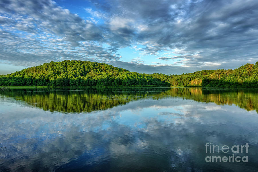 Scattered Clouds Summer Morning Reflection Photograph by Thomas R Fletcher